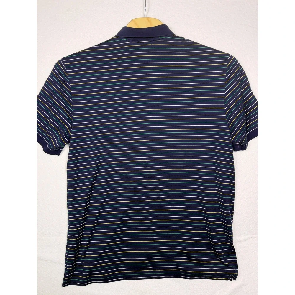 Polo Ralph Lauren Polo Shirt Men XXL Navy Blue Striped Cotton Pro Fit Big Pony